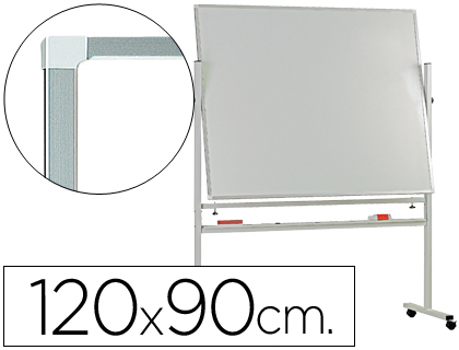 Pizarra blanca Q-Connect doble cara 120x90cm. melamina con ruedas